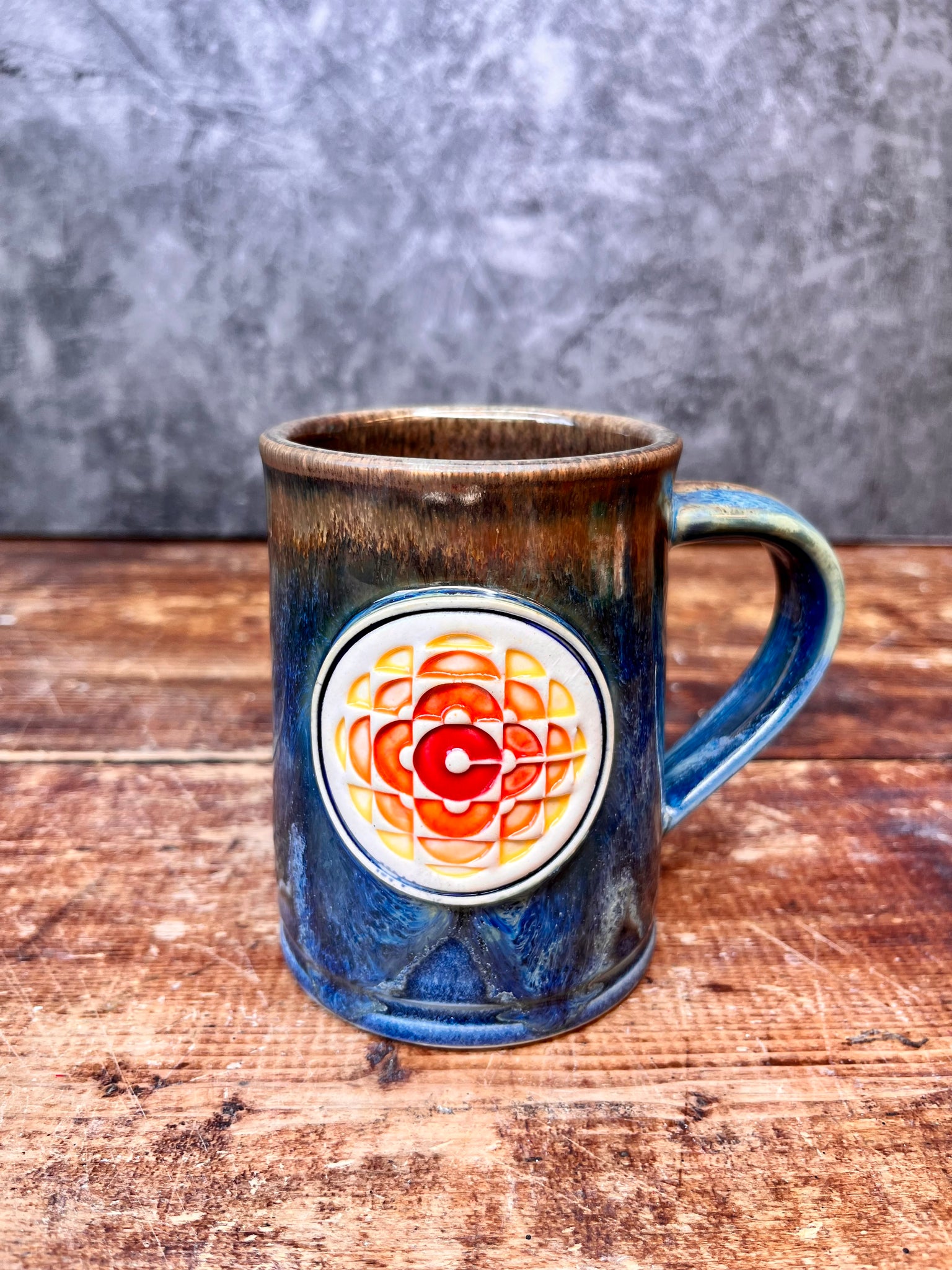 CBC Handmade Pottery Mug with Vintage 1974 Logo