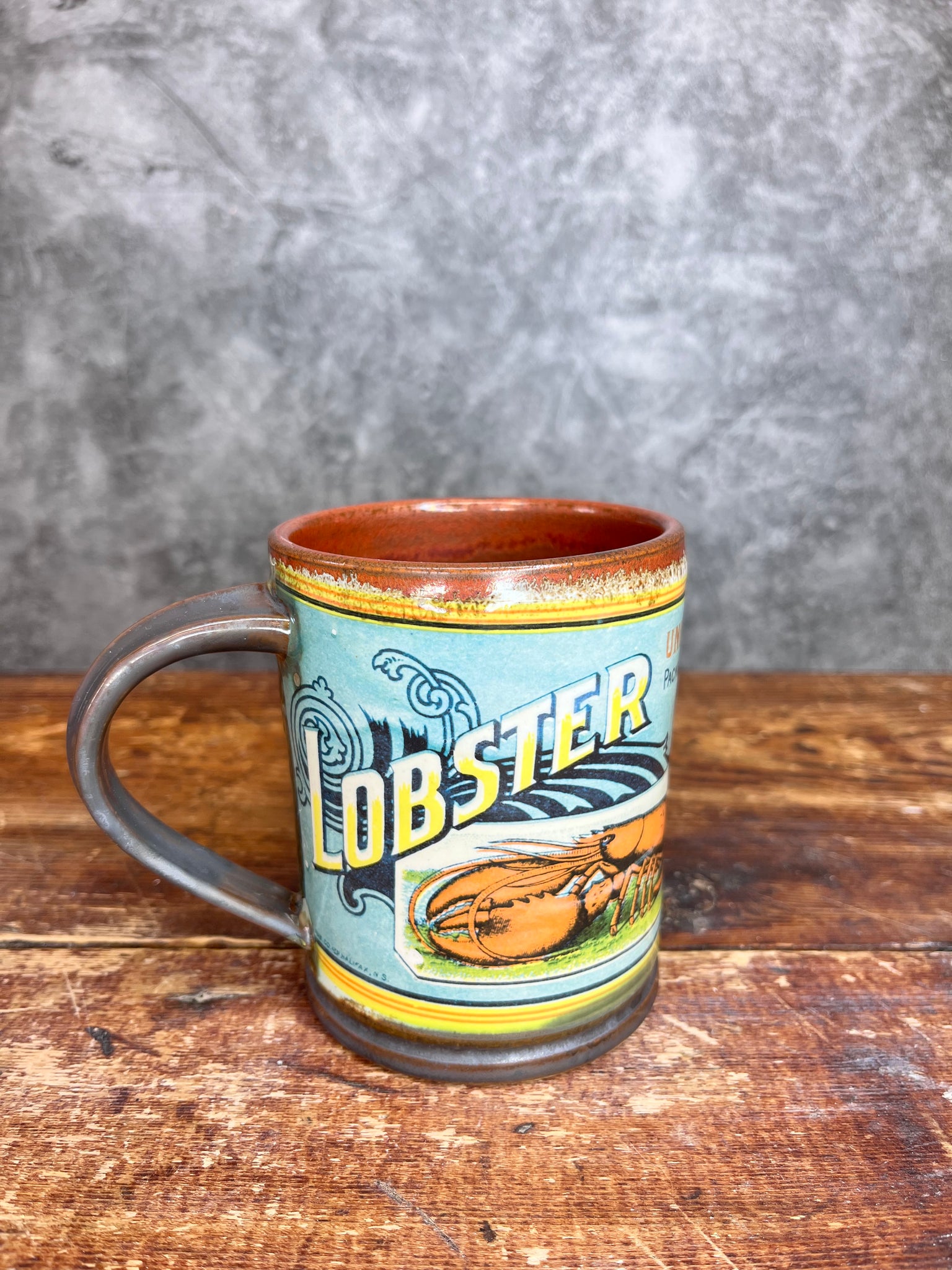 Halifax Union Brand Lobster Label Mug