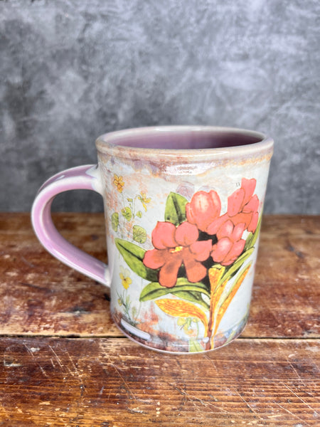 Vintage Flower Decal Mug