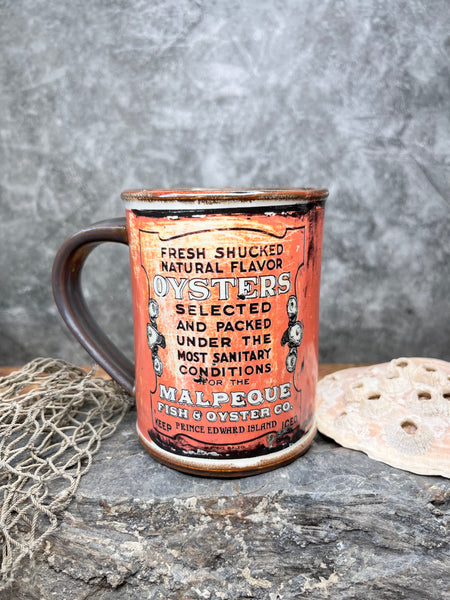 Malpeque Oysters Can Label Mug (PEI)