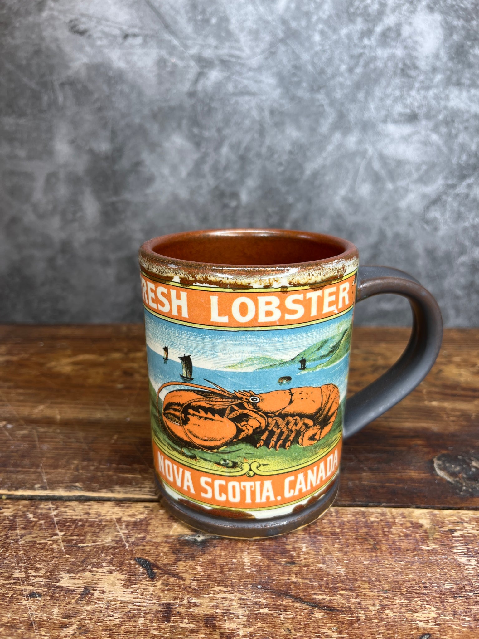 Vintage Fresh Halifax NS Lobster Label Mug
