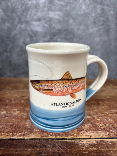 Atlantic Salmon Mug with Fly & Angler (male)