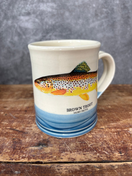 Brown Trout Mug with fly