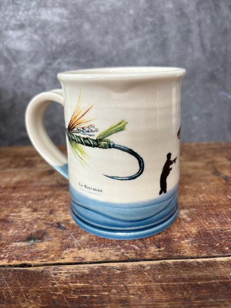 Atlantic Salmon Mug with Fly & Angler (male)