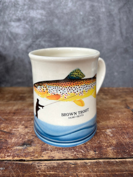 Brown Trout Mug with fly