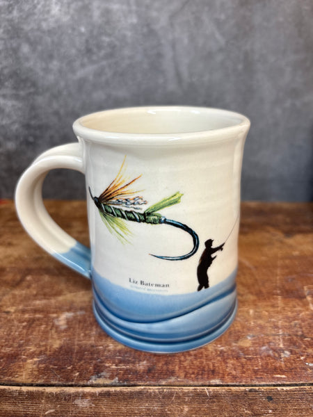 Atlantic Salmon Mug with Fly and Angler (male)