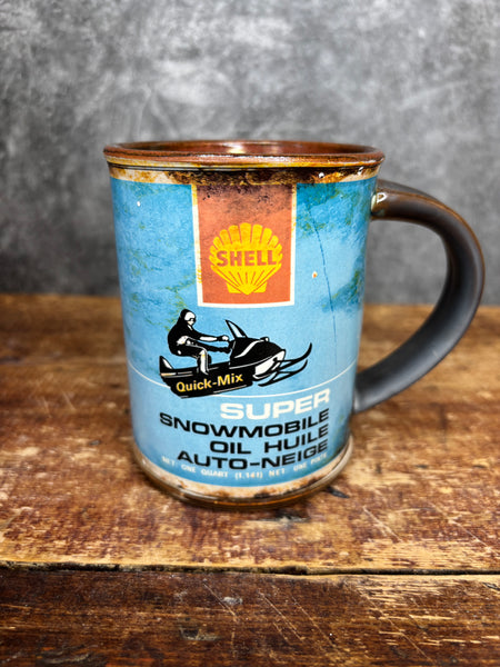 Shell Super Snowmobile Oil Can Label Mug