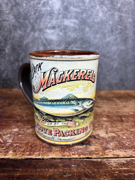 Blue Back Mackerel Can Label Mug