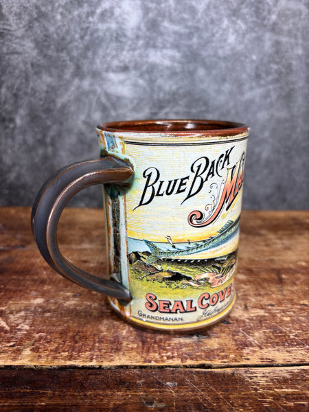 Blue Back Mackerel Can Label Mug