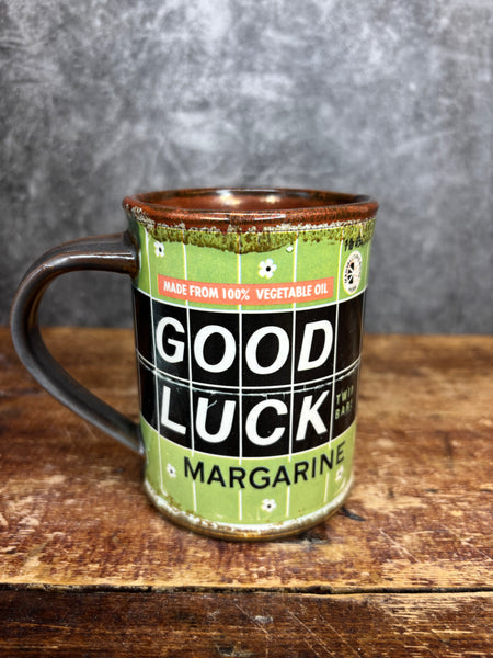Good Luck Margarine Can Label Mug