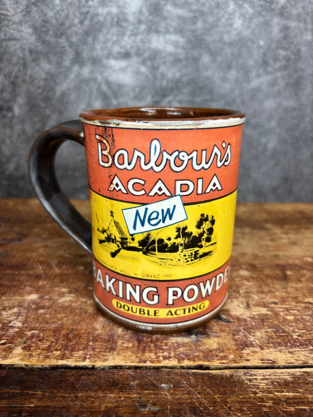 Barbour's Acadia Baking Powder Can Label Mug