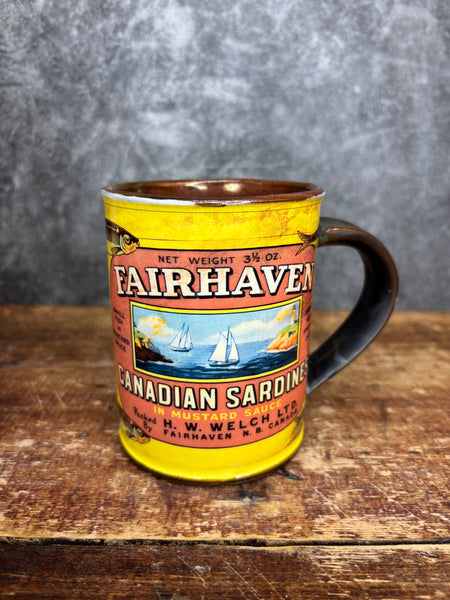 Fairhaven Canadian Sardines Can Label Mug