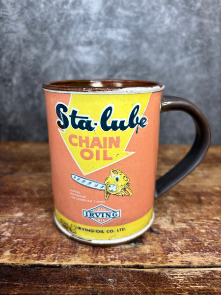 Sta-lube Chain Oil Can Label Mug
