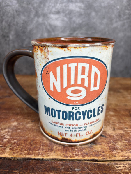 Nitro 9 for Motorcycles Can Label Mug