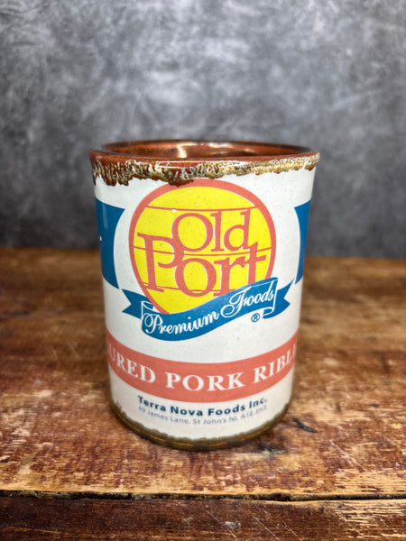 Old Port Premium Foods Can Label Mug